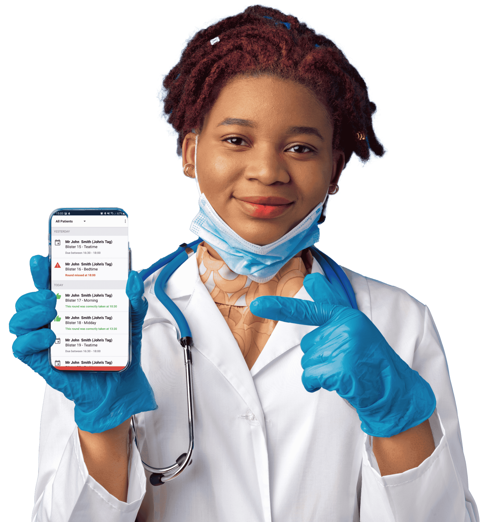 Care professional with the YOURmeds app