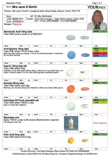 YOURmeds MAR chart example 1